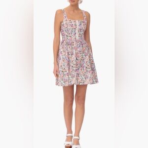 Avec Les Filles Floral Bustier “Perfect Petals” Mini Dress Size 12 NWT